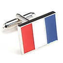 Pair 2 wedding shirt cufflinks man brass plate France flag