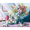Painting By Numbers Kit DIY Flowers Hand Painted Canvas Oil Art Picture