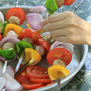 10x BBQ Barbecue Stainless Steel Grilling Kabob Kebab S Flat Skewers Needle X9M4