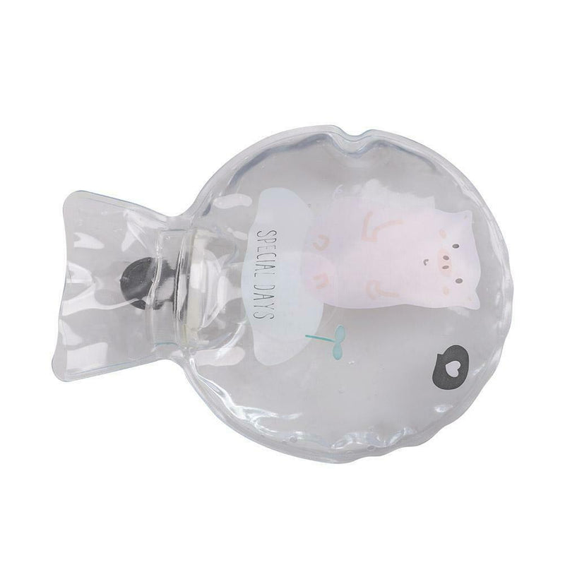 Cartoon Hot Water Bottle Cute Hand Warmer Water Injection Storage Bag (Pig)