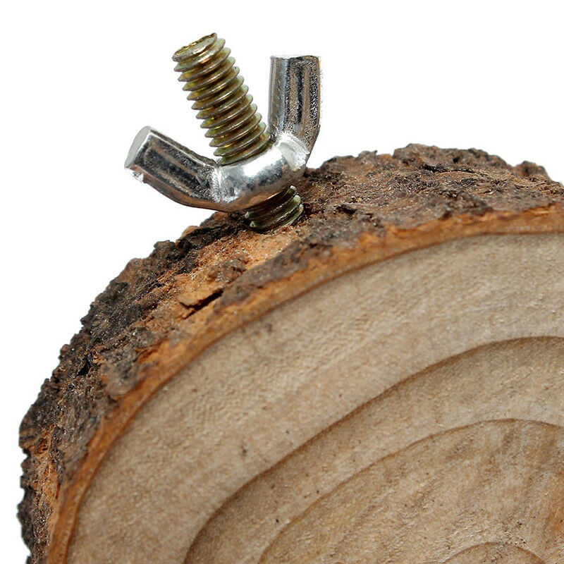 1X Round Wood Parrot Bird Cage Perches Stand Platform Pet Hanging-BiteToy