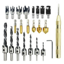 23-piece set of hexagon shank 5-blade three-point countersunk bit tool set