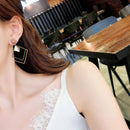 Geometry Diamond Korea Earrings J735(Red Wine)