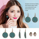 3 Pairs Retro Round Flower Leaf Hook Earrings Boho Ear Drop Women Jewelry