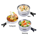 Stainless Steel Outdoor Cooking Kettle Camping Pot Backpack Cooker Set Picn