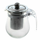 350mL Heat-resistant Clear Glass Teapot Stainless Steel Infuser Flower Tea