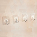 6pcs Clear Strong Self Adhesive Door Wall Hangers Towel Mop Handbag Holder Hooks