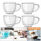 4pcs Double-layer Coffee Mug Double Walled Glass Cup Glassware for Beer Latte