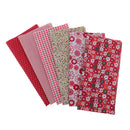 6Pcs Red Floral Cotton Fabric Bundle Upholstery Charms Quilt Fabric Offcuts