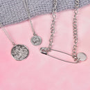 Multi layer Pendant  Metal  Long Chain Necklace Punk Women men Jewelry Gift .3C