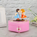 Retro Rotary Music Box Wedding Party Ornament Girl Valentine Gift (Pink) A