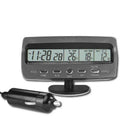 Car Voltmeter Voltage Monitor Battery Tester Alarm Temperature Thermometer