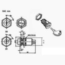 Electric Keylock Switch 2 Positions Security Key Switch Lock Secure 125V 1A