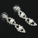 Necklace and earrings of rhinestone and pearls Artificial wedding jewelry