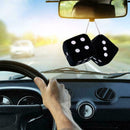 Fuzzy Fluffy Dice Black Car Mirror Novetly Accessory Black 2 O2T5