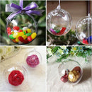 20Pcs Christmas Tress Hanging Decorations Ball Transparent Open Plastic Tra