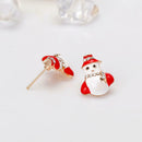 Christmas Earrings Santa Claus Snowman Bells Women Ear Studs Jewelry (02) A