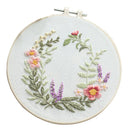DIY Needlework Kits with Embroidery Hoop Cross Stitch Craft, Flower Pattern