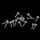 16 Pieces Acrylic Transparent Ring Bar Lip Tongue Crystal Body Piercing 18G