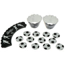 24PCS Football Soccer Cake Cupcake Toppers Wrappers Kids Birthday Party Supply Z