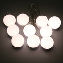 10pcs LED Makeup Mirror Light Bulb Kit Dimmable USB Hollywood Table Lights