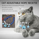 Cartoon Pet Dog Cat Collar Adjustable PU Rope Necktie Necklace with Bells