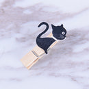 10X Cute Cat Wooden Clips With Hemp Rope Mini Paper Clip For Students Diy To ME