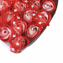 Lovely 24 Pcs Red Scented Bath Soap Rose Petal in Heart Box (Red) T8D4