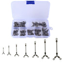 70pcs 3 Way Fishing Swivels Long Leg O-shape Rolling Swivels Fishing Tackle