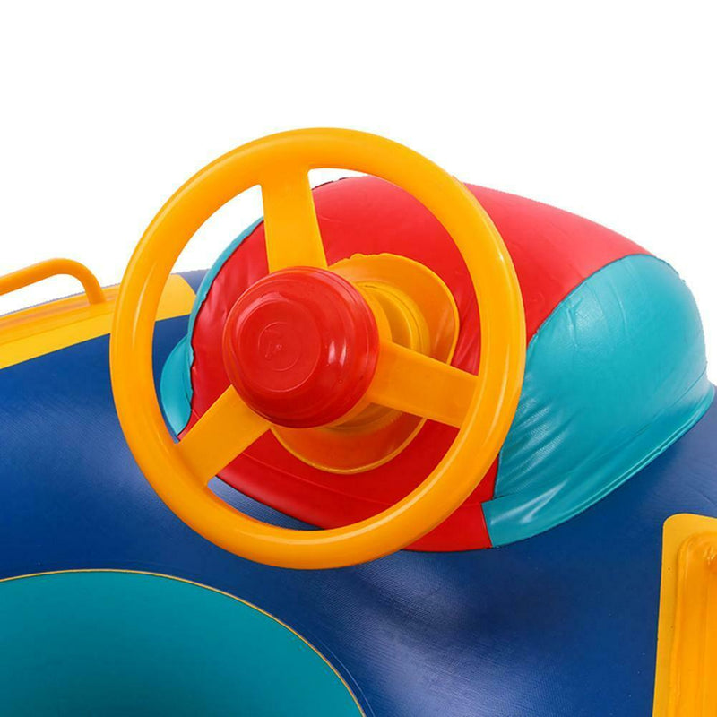 Cartoon Cars Seat PVC Swimming Ring Baby Toddler Inflatable Pool Float