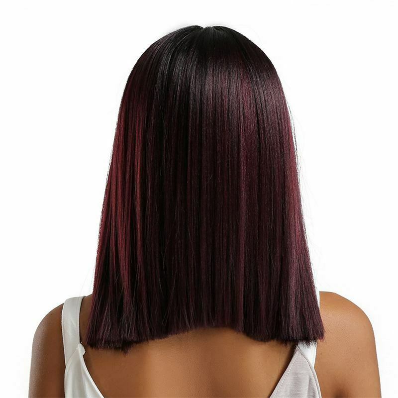 Straight Synthetic Hair Lace Front Part Bob Wig 14 inch Wigs for Women Cosp H8A1