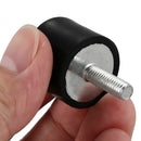 M6 male thread 20x25mm single end anti vibration rubber damper buffer black