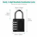 4 Pack 4 & 3-Digit Combination Padlock Zinc Alloy Waterproof and Clasp Comb N3F4