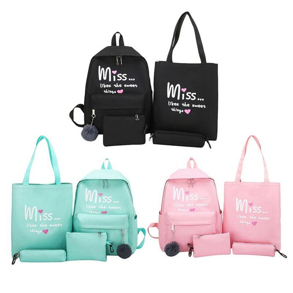 4Pcs/Set Women School Backpacks Schoolbag for Teenagers Girls Student Book  K2Z1