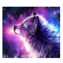 Purple Wolf 5D Diamond DIY Painting Kit Home Decor Craft 35 X 30cm