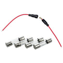 5 Pcs Screw Type 22 AWG Wire 5 x 20mm Inline Fuse Holder & 10 Pcs Fast Blow X2X6