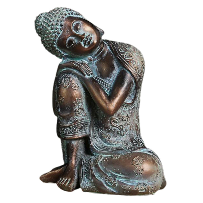 Bronze 23cm Sleeping Buddha Statue Hand Carved Seat Resting Sleep Napping