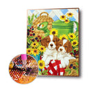 5D DIY Diamond Painting Flower Dog Full Round Rhinestone Wall Art (B3286)