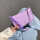 Alligator Pattern Handbag Women Leather Retro Totes Shoulder Bag (Purple)