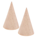 2x Painted Plain Wooden  Cone Display Stand Jewelry