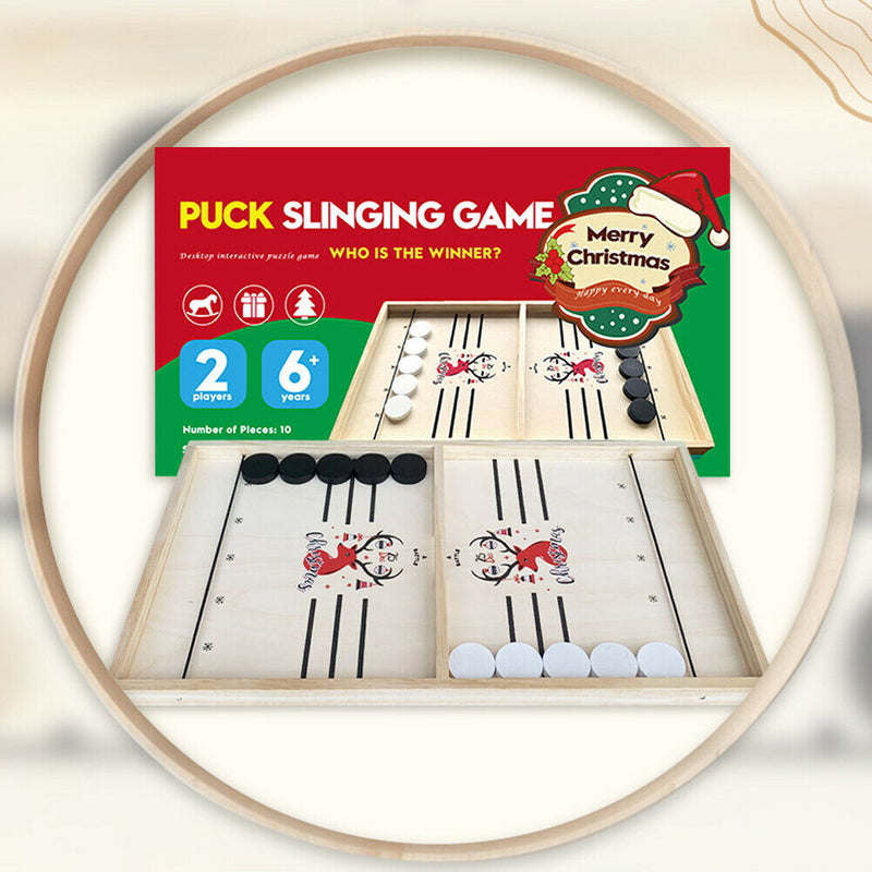 Foosball Game Chess Parent-Child Interactive Ice Hockey Toys (L Christmas)