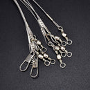 10x High Carbon Fishing Wire Line Rope Wire Safety Snaps Leader Trace With Snap