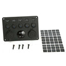 5 GANG ON/OFF TOGGLE ROCKER SWITCH PANEL W/ 12V-24V LED VOLTMETER 4.1A IP68