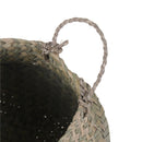 Basket Rattan Folding Wicker Handle Round Natural Sea Grass Plant Storage WoodOZ