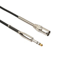 3P XLR Male Jack to 1/4" 6.35mm Female Plug Stereo Microphone Cable Adapter