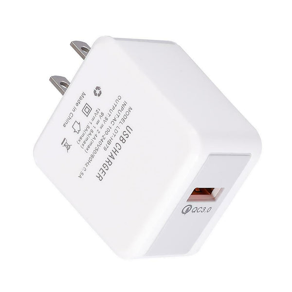Q1 Portable Single USB Travel Mobile Phone Charger QC3.0 Fast Charging Chargers
