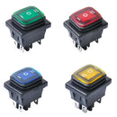 4pcs 6 Pin On/Off/On Rocker Toggle Push Switch Illuminated 250V 125V AC