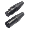 Male Female XLR Mic Connector Audio Mic Cable Plug Audio Socket Black
