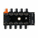 1Pc IDE Molex 1 To 10 Way PWM Cooling Fan Hub 12V 4-Pin Power Socket PCB Ad