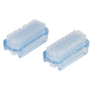 Double sided nail cleaning brush clean scrubber scrubbing bristles manicure ATA~